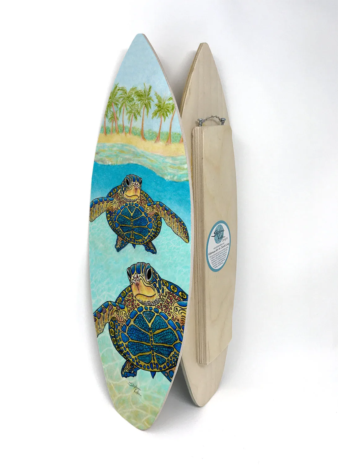 2 Turtle Paradise Surfboard Wall Art