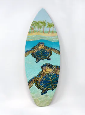 2 Turtle Paradise Surfboard Wall Art