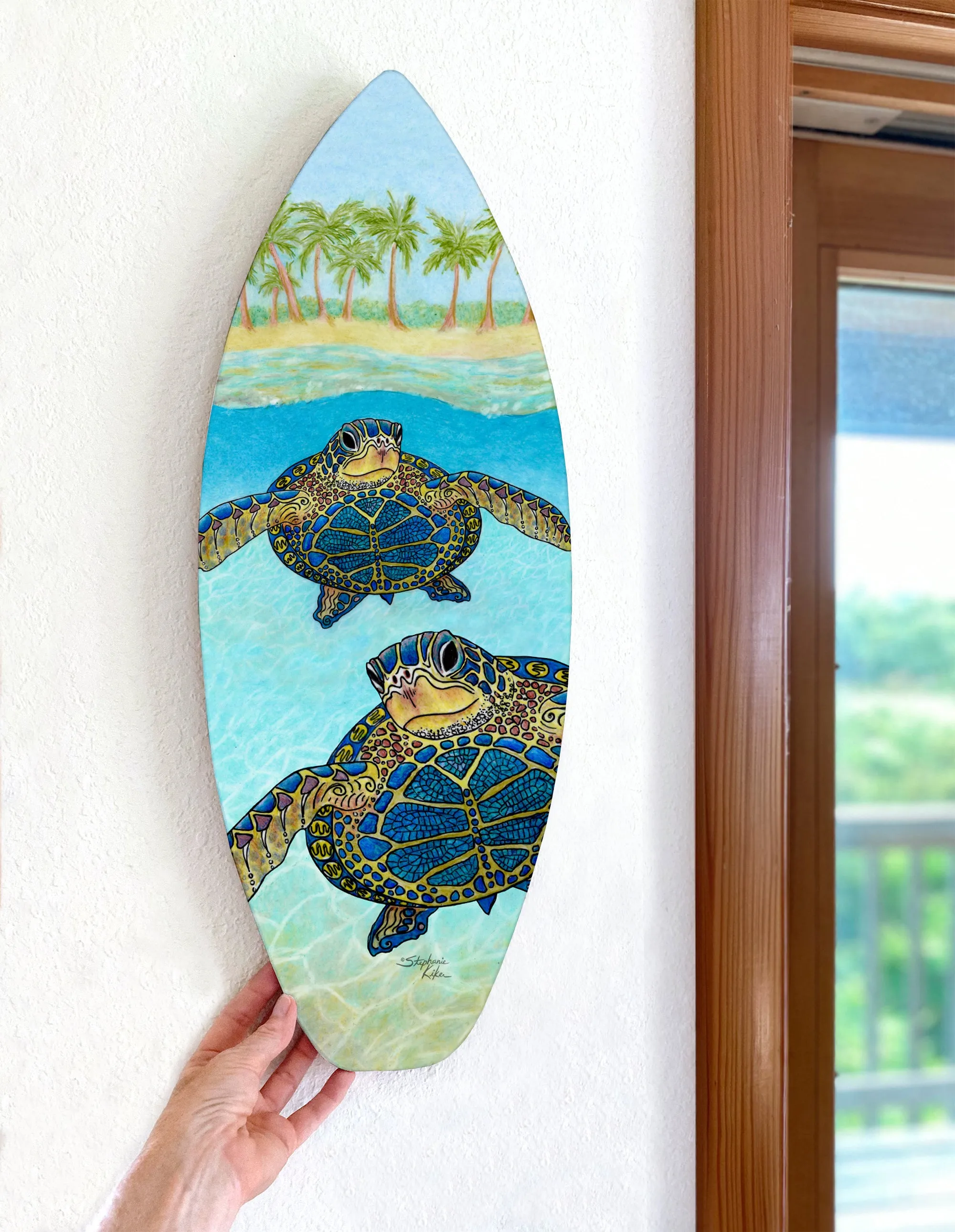 2 Turtle Paradise Surfboard Wall Art