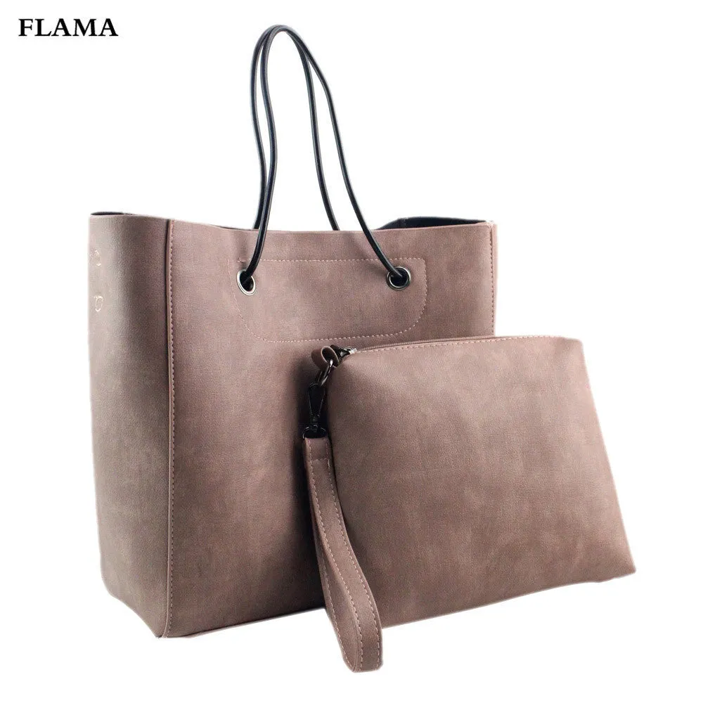 2pcs Women messenger bags Vintage Scrub Leather Bag Crossbody Shoulder Bags+Clutch Bag luxury hbags designer Tote