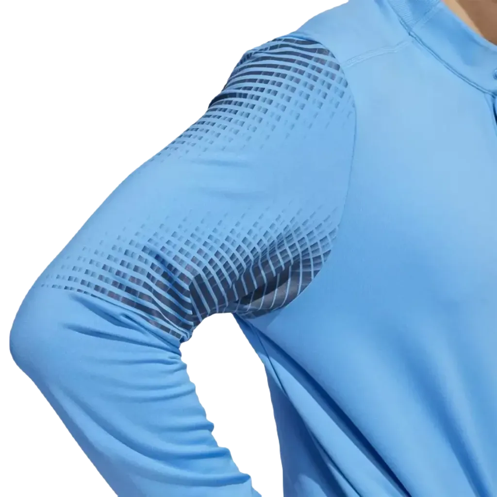 Adidas Statement COLD.RDY Long Sleeve Polo Shirt - Blue