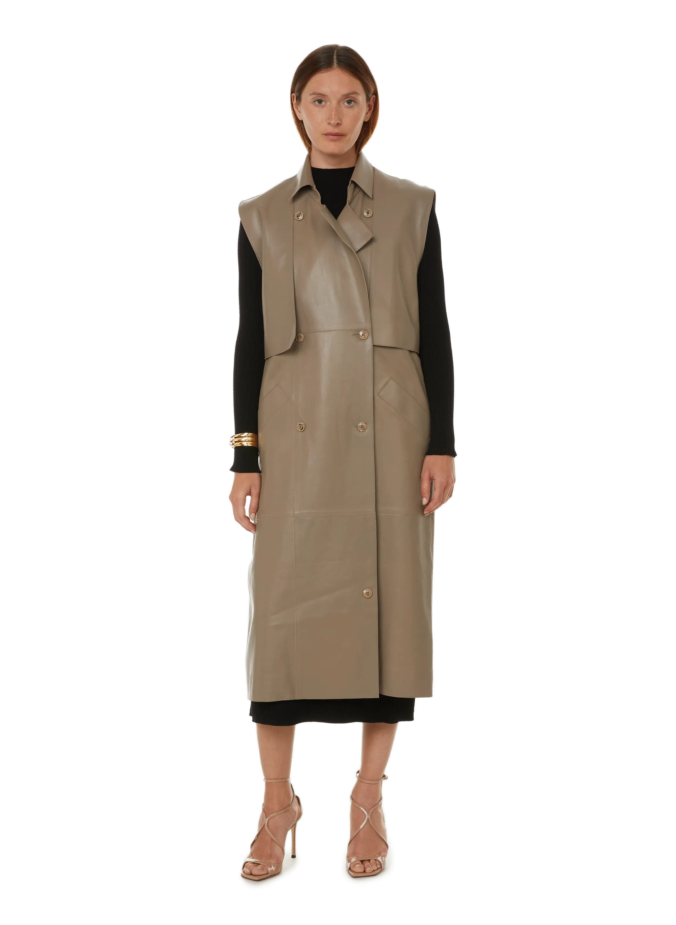 AERON  Sleeveless faded cotton-blend trench coat - Grey