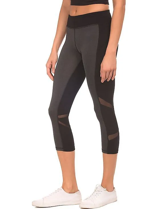 Aeropostale Mesh Panel Active Capri Leggings