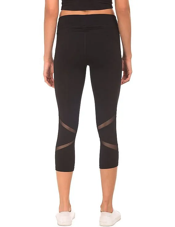 Aeropostale Mesh Panel Active Capri Leggings