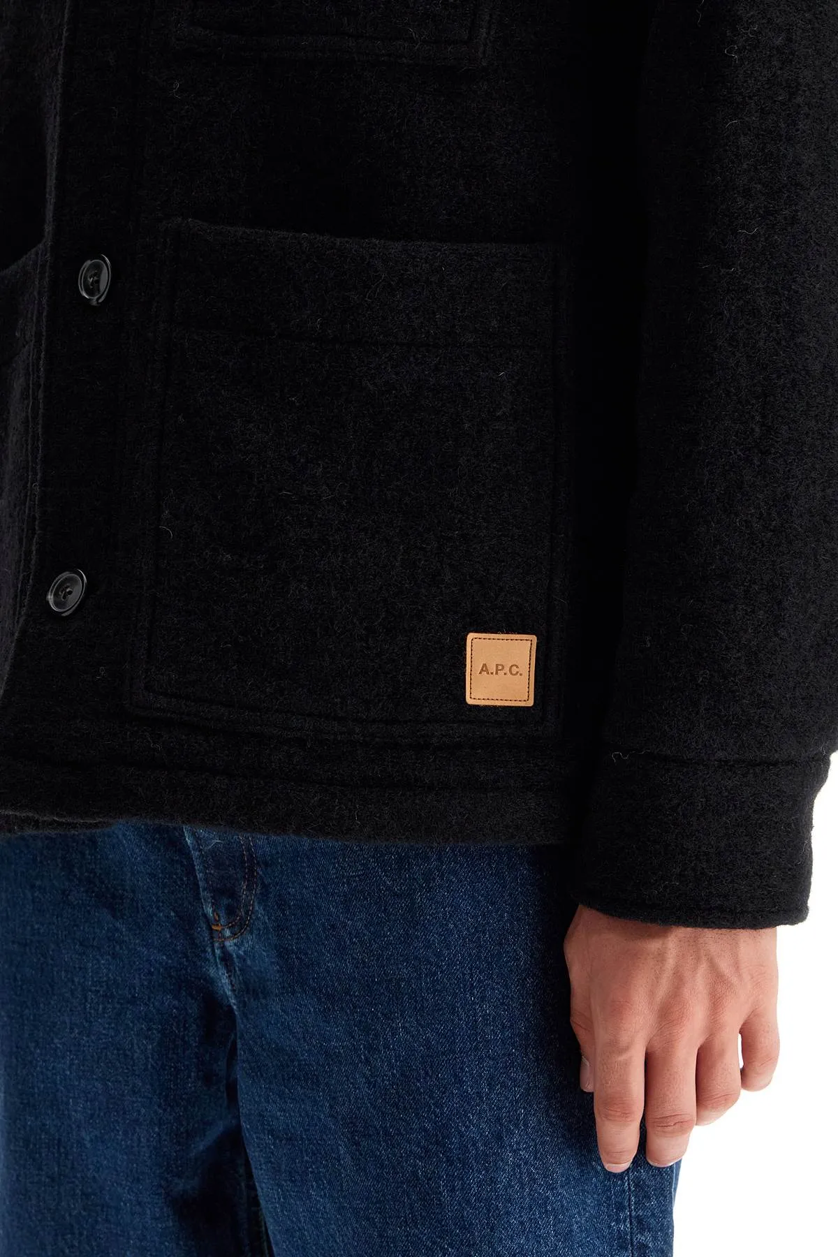 A.P.C. emile Wool Effect Fleece   Black