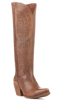 Ariat Women's Guinevere Naturally Distressed Brown Snip Toe 17" Tall Cowboy Boots