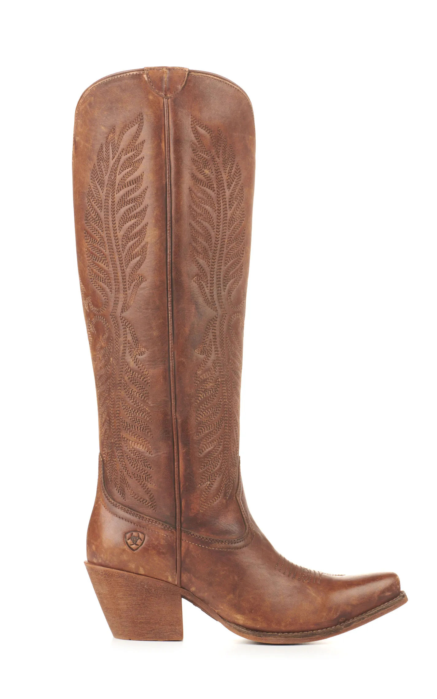 Ariat Women's Guinevere Naturally Distressed Brown Snip Toe 17" Tall Cowboy Boots