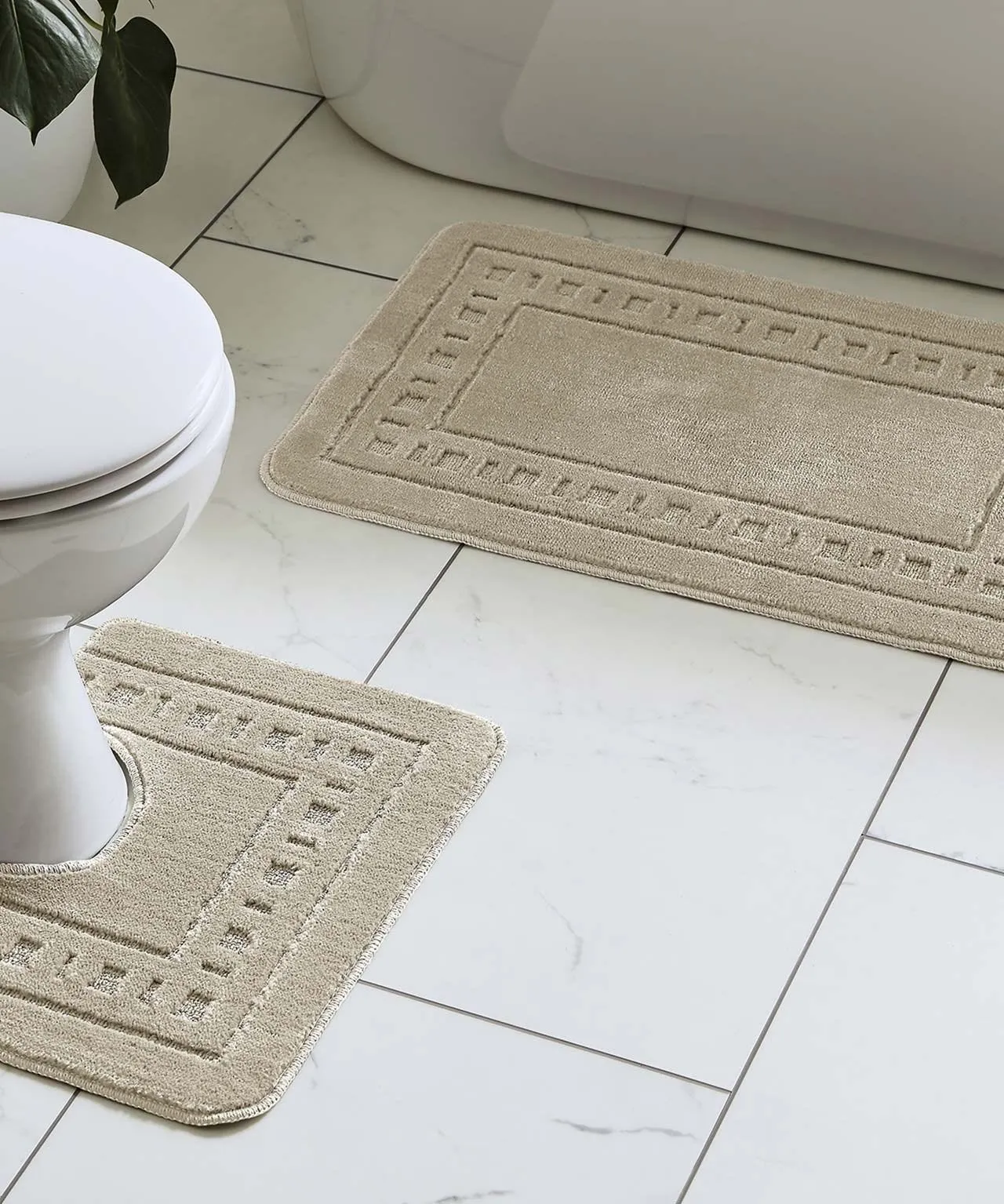 Armoni Non-Slip Pedestal & Bath Mat Set