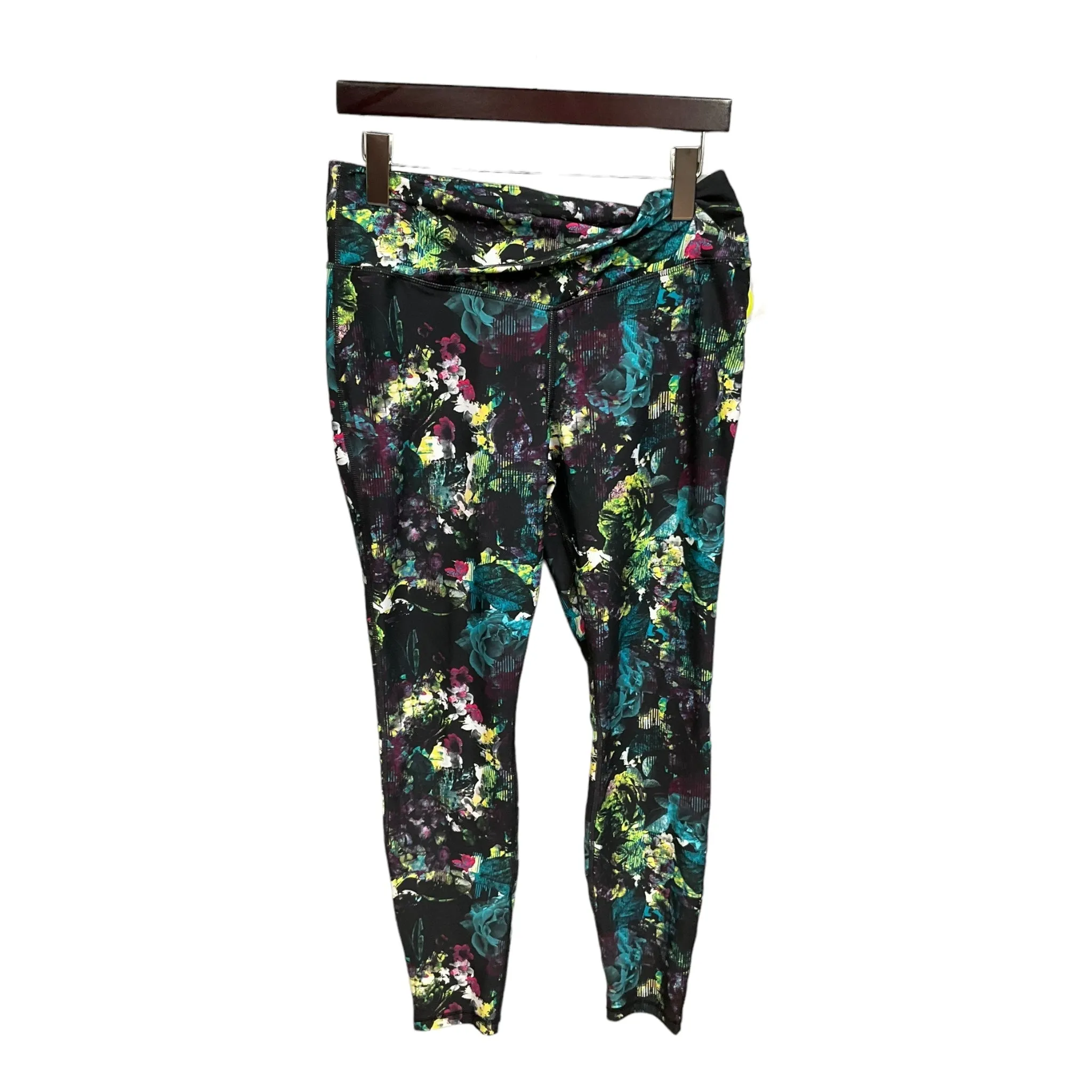 Athletic Leggings By Athletic Works In Floral Print, Size: L