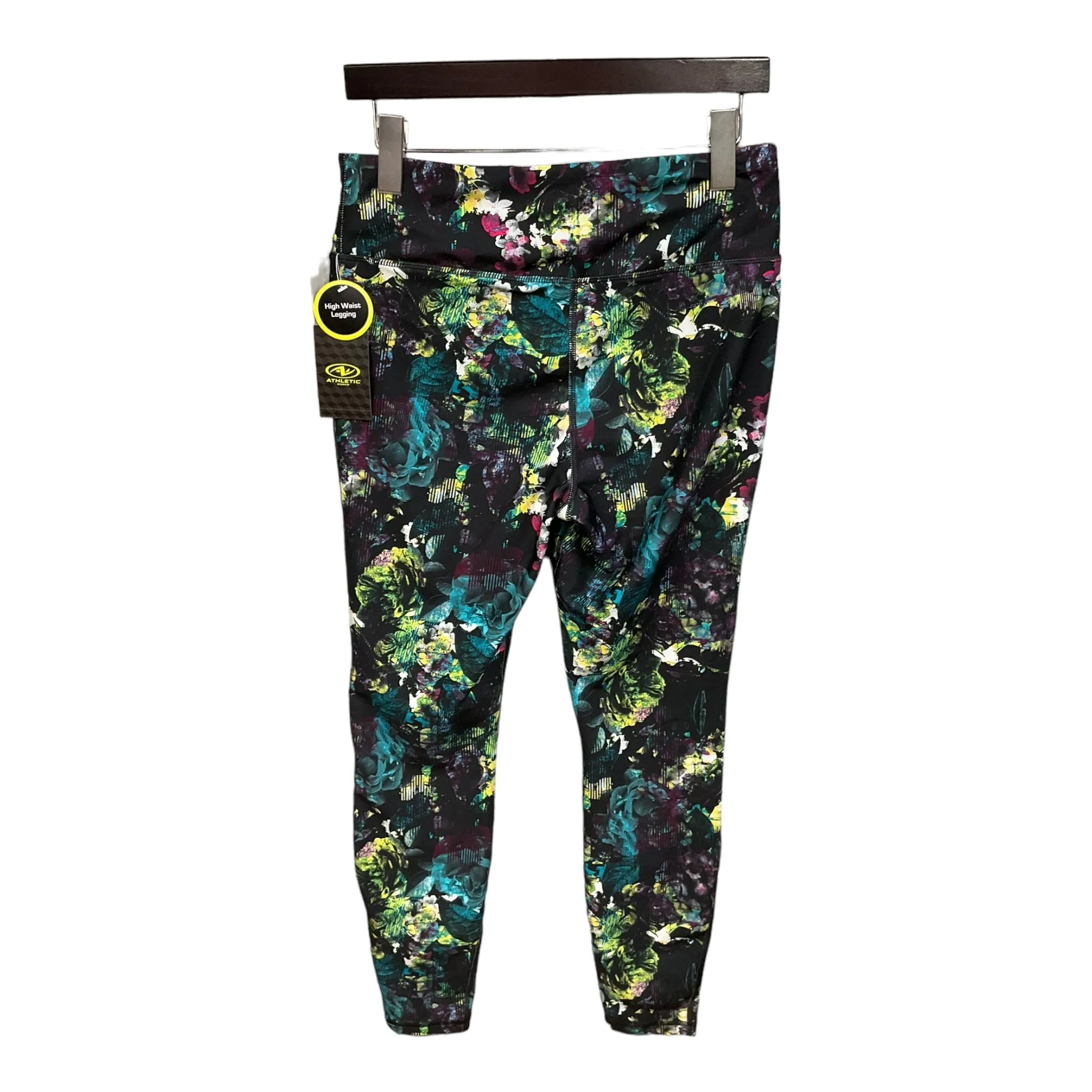 Athletic Leggings By Athletic Works In Floral Print, Size: L