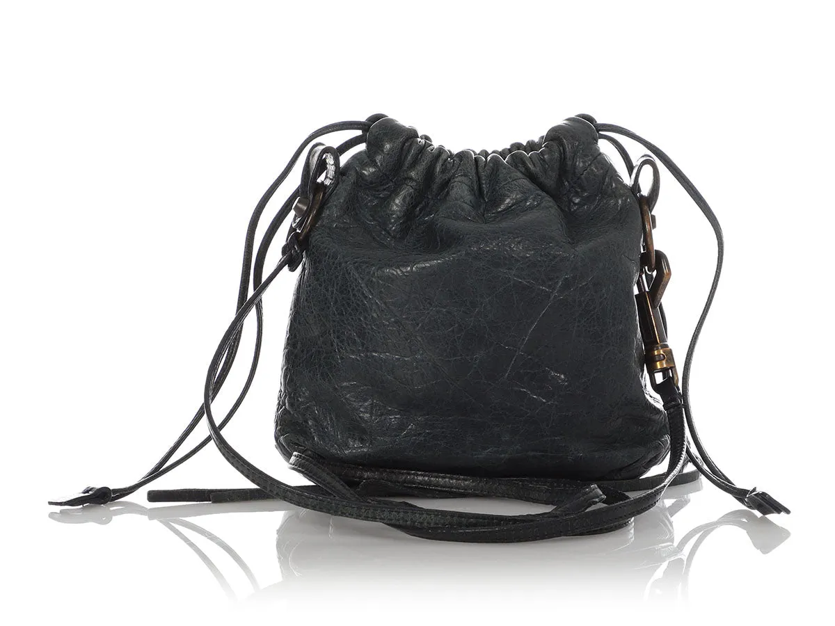 Balenciaga Dark Green Classic Move On Drawstring Bag