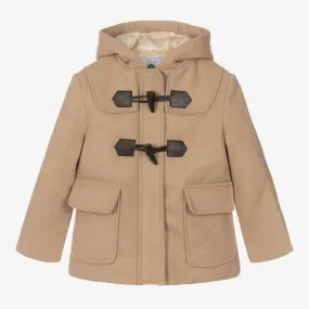 Beige Wool-Blend Duffle Coat