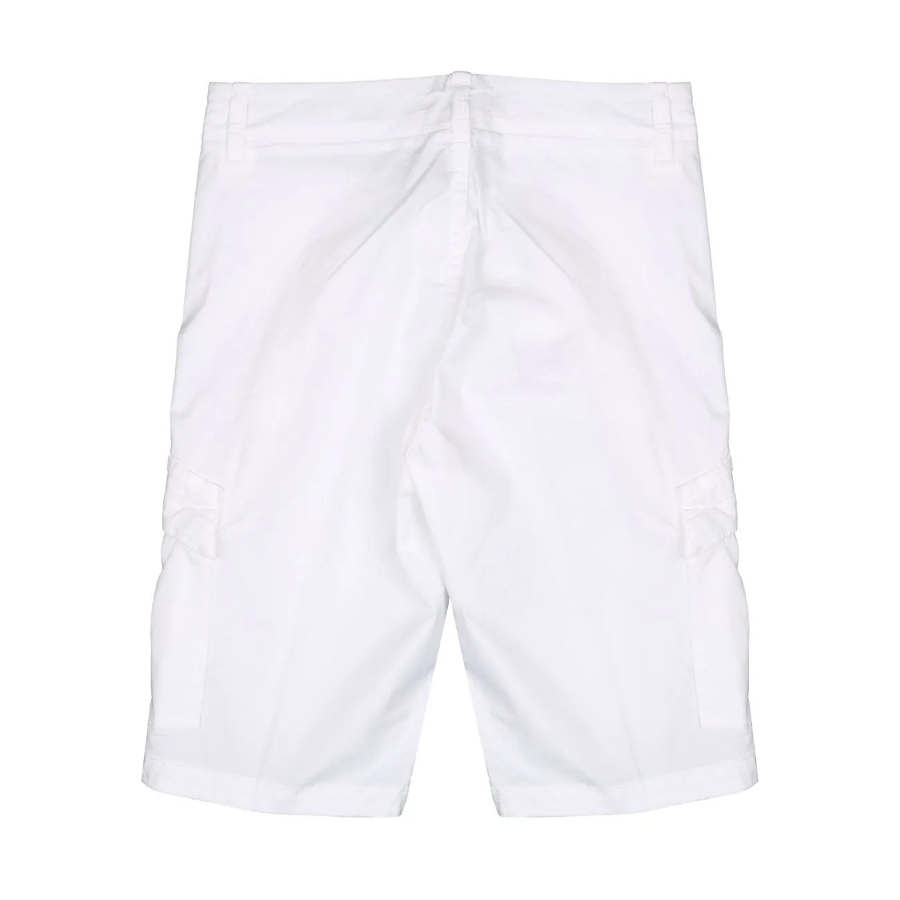 BERMUDA CARGO IN COTONE STRETCH PATCH LOGO Kids Bianco