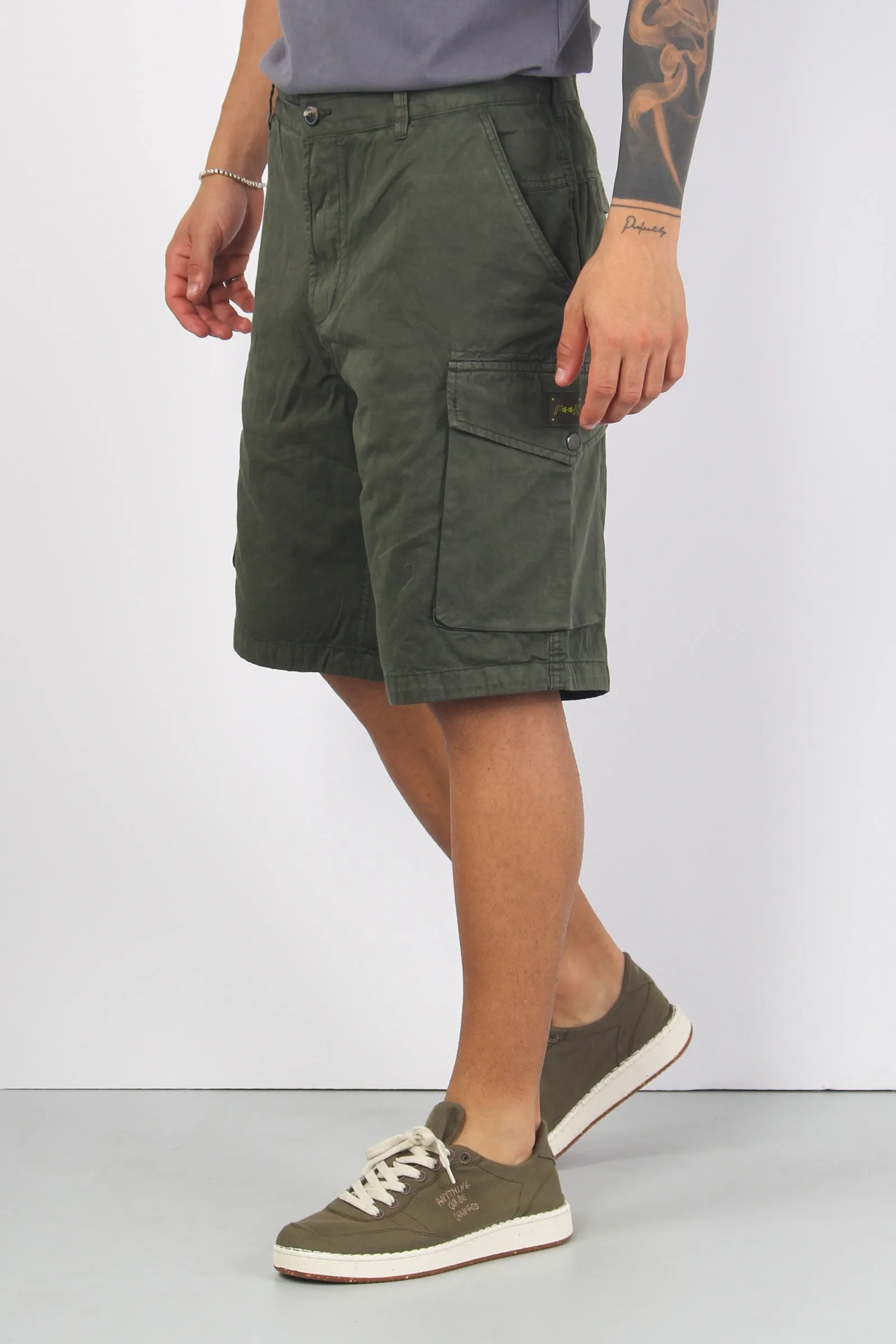 Bermuda Cotone Cargo Militare