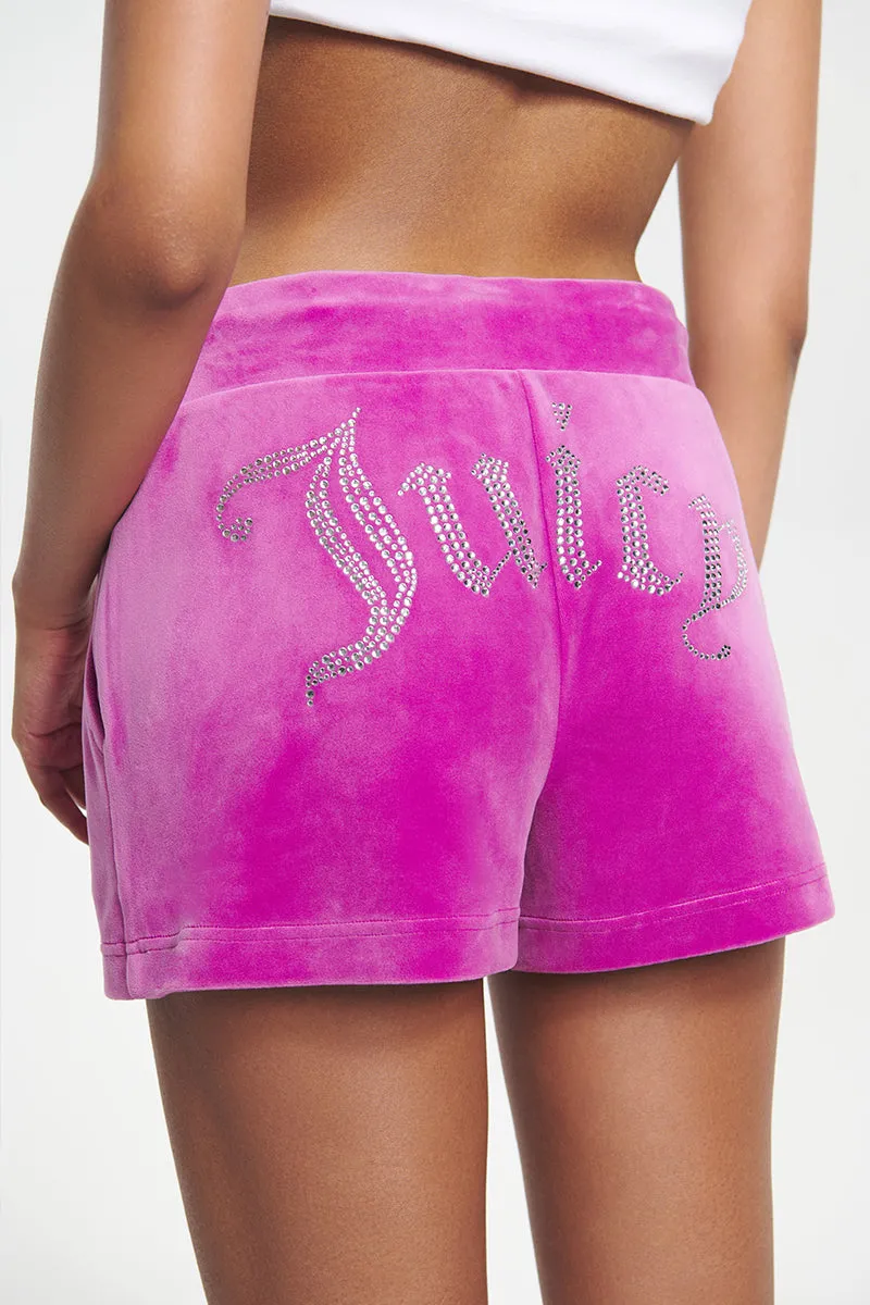 Big Bling Velour Track Shorts