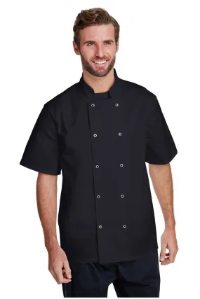 Black Chef's Short Sleeve Stud Coat