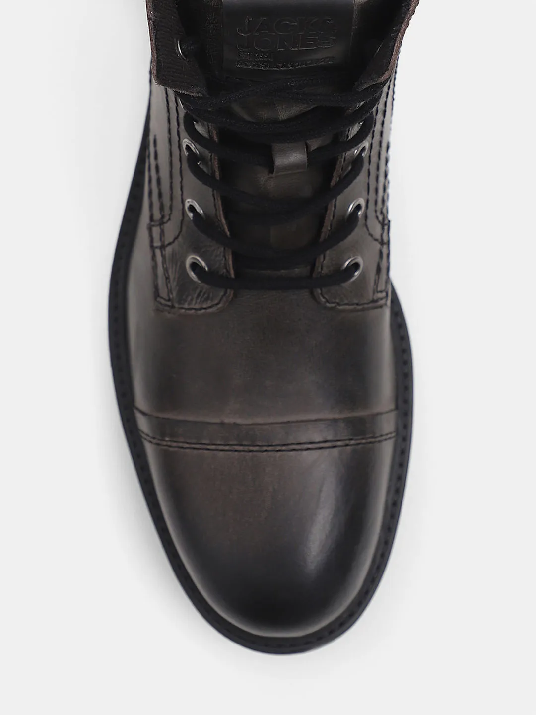 Black Mid-Top Leather Boots