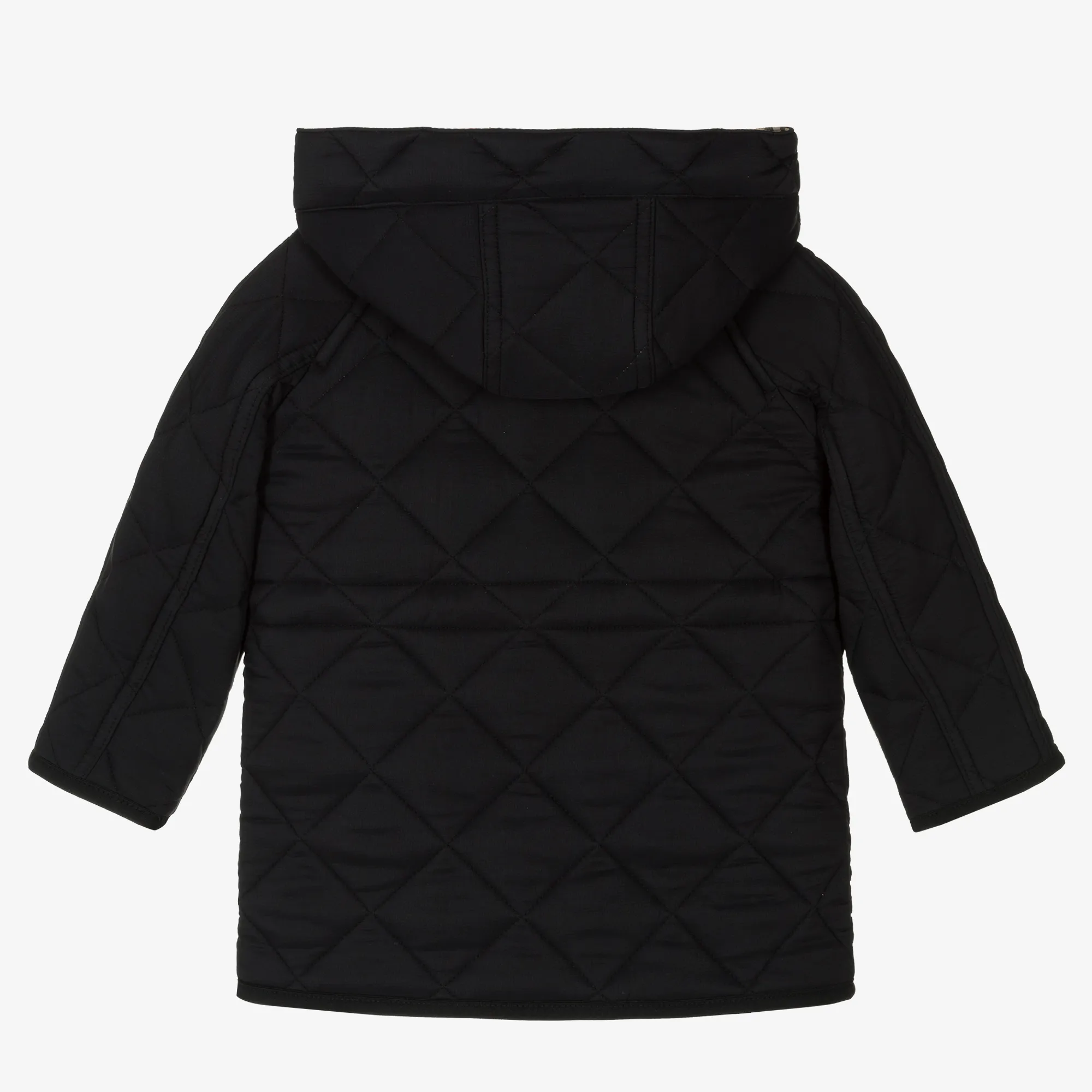 Black Quilted Vintage Check Baby Coat