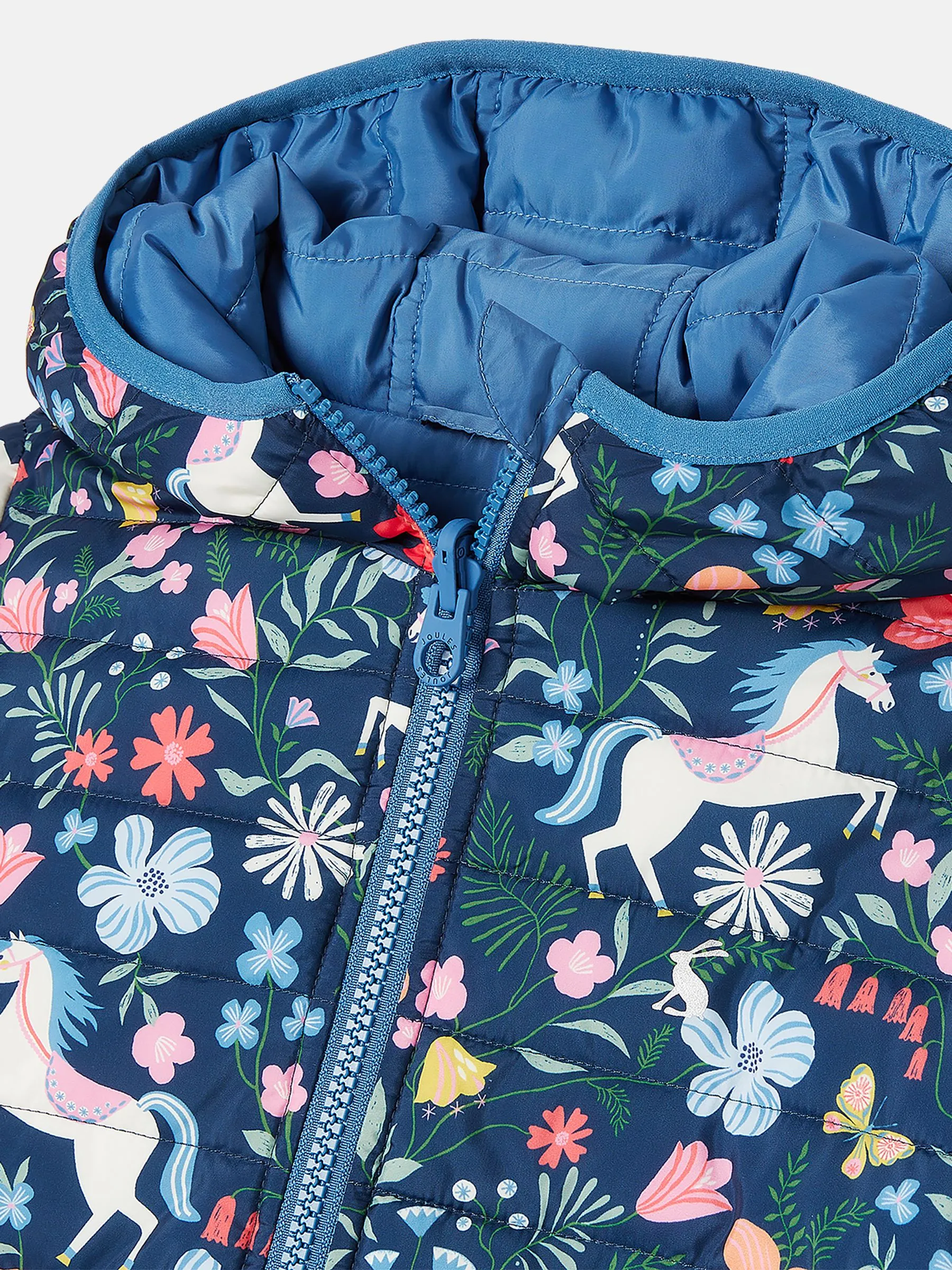 Blue Printed Reversible Showerproof Coat