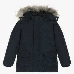 Boys Navy Blue Hooded Coat