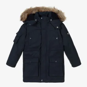 Boys Navy Blue Parka Coat