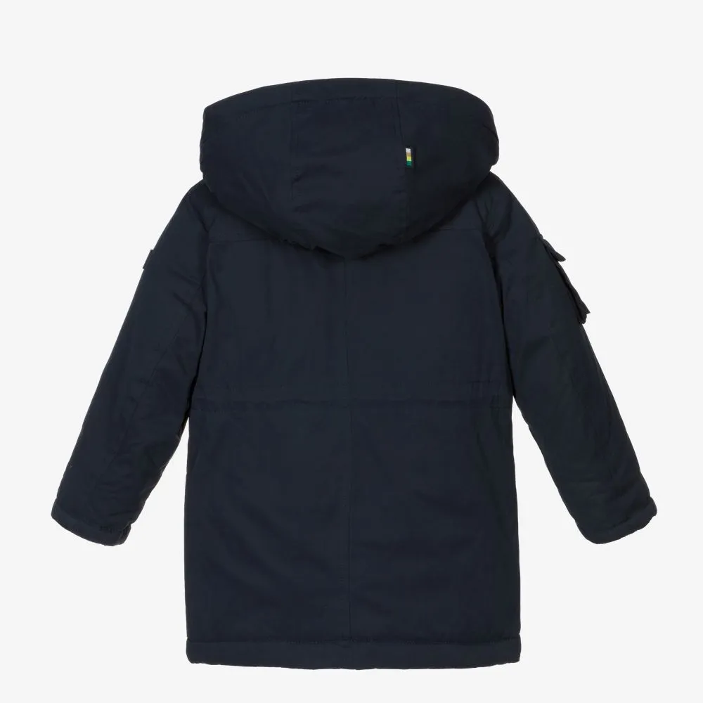 Boys Navy Blue Parka Coat