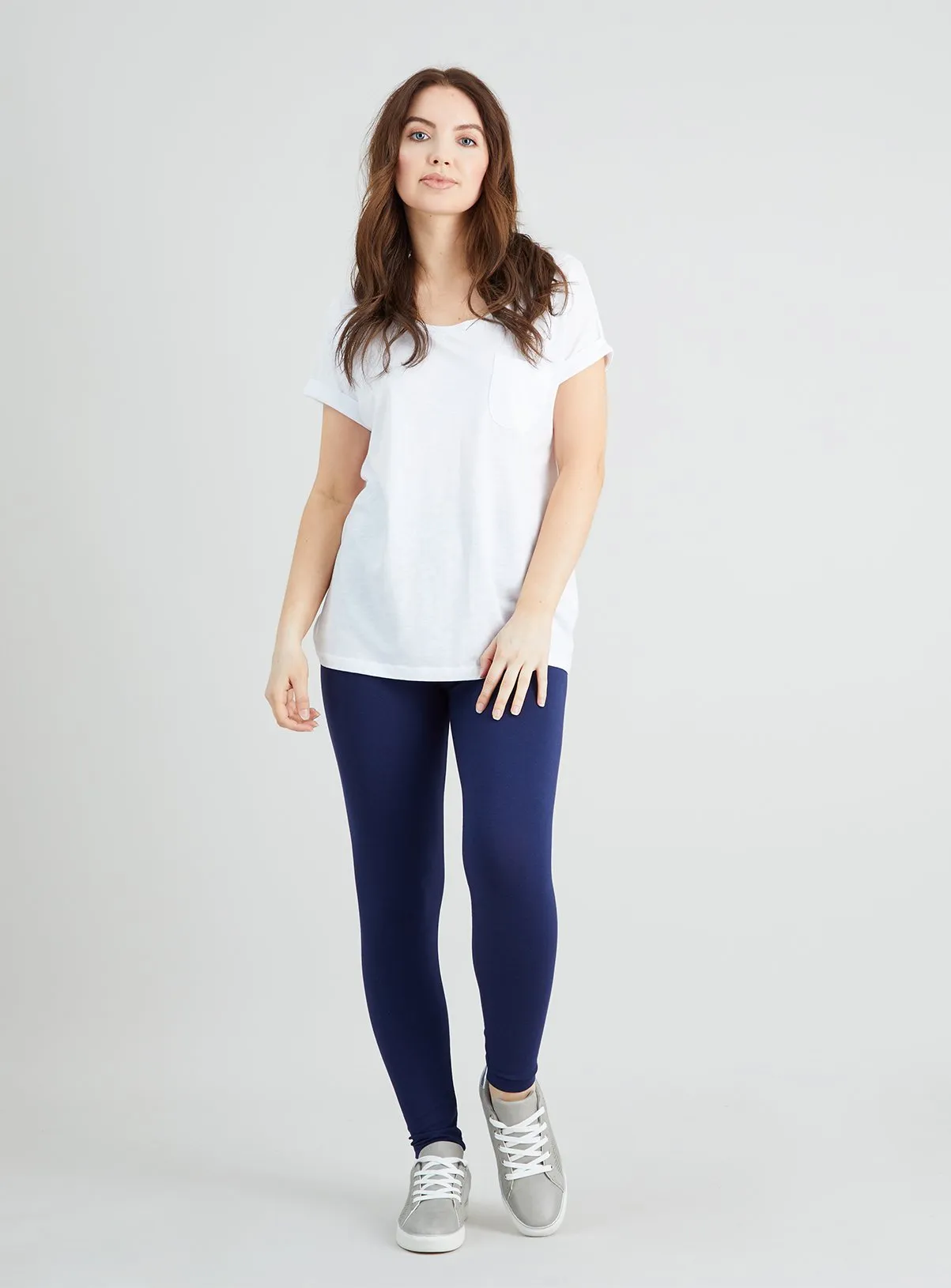 Buy Navy Luxurious Soft Touch Leggings 10S | Leggings | Tu