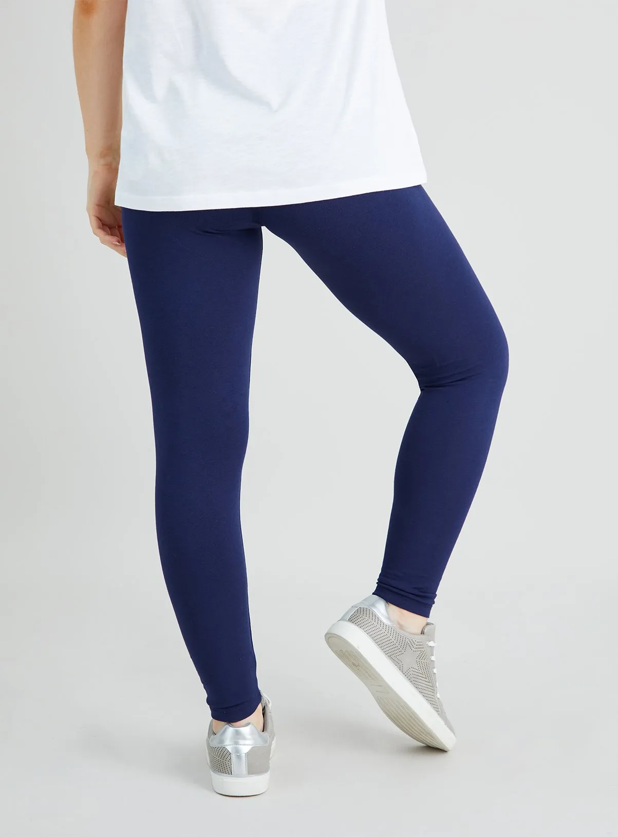 Buy Navy Luxurious Soft Touch Leggings 10S | Leggings | Tu