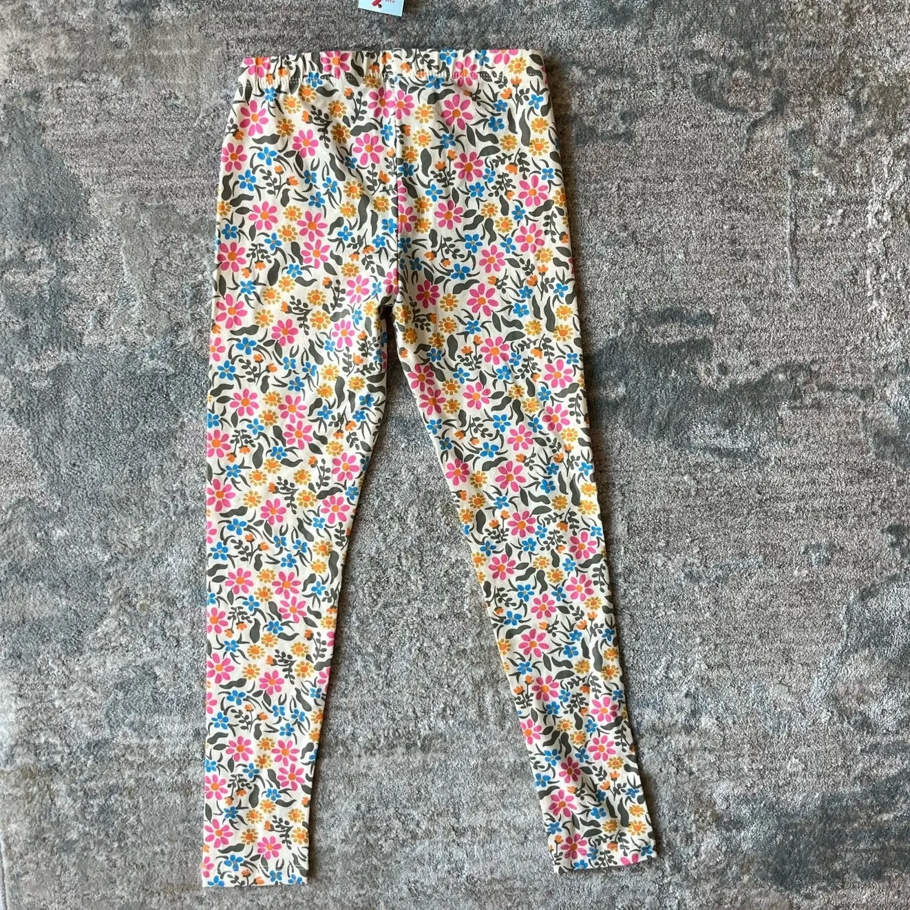 Cat & Jack Ivory Floral Durable Knee Leggings Medium 8 NWT