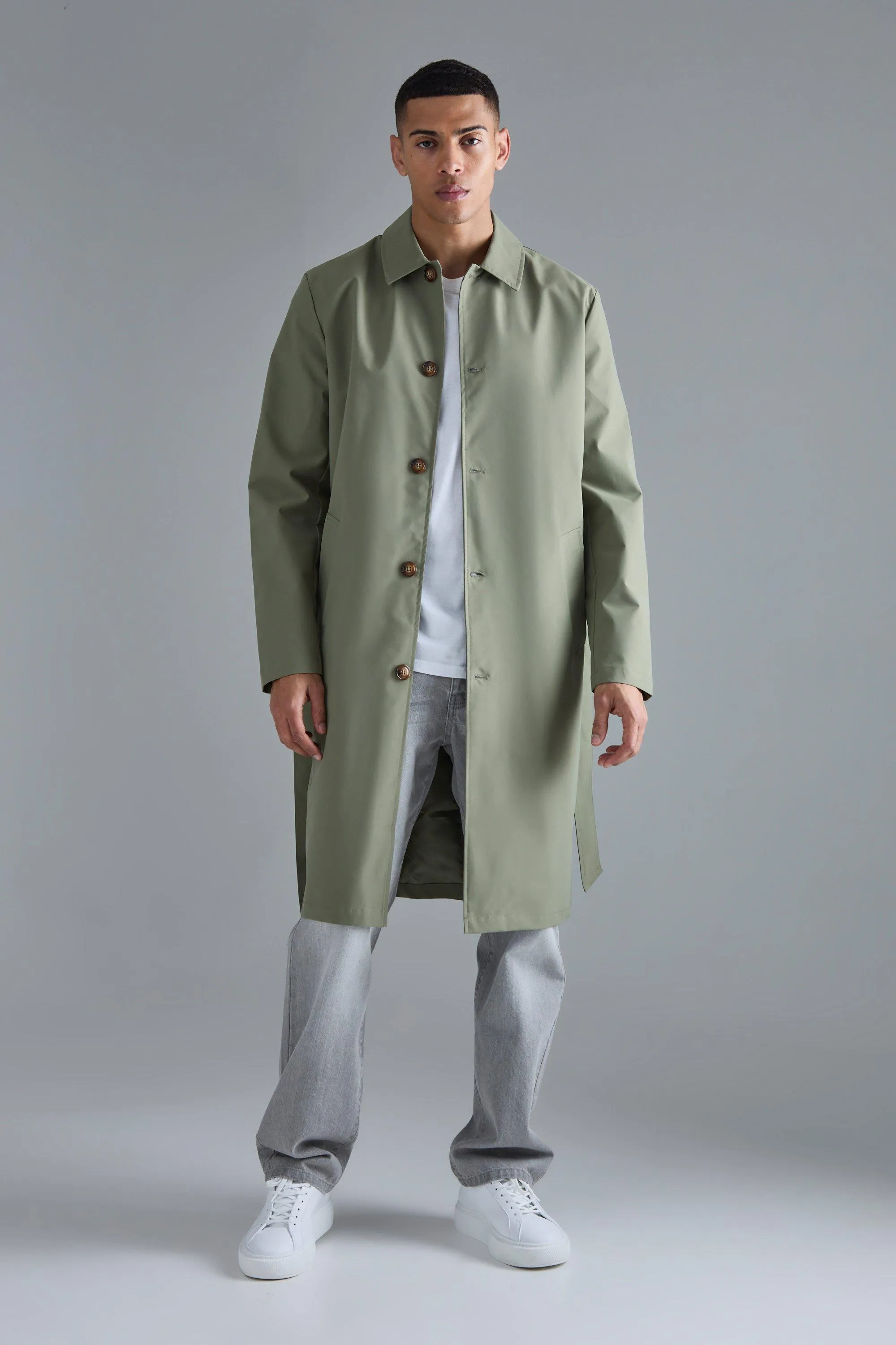 Classic Belted Trench Coat | boohooMAN UK