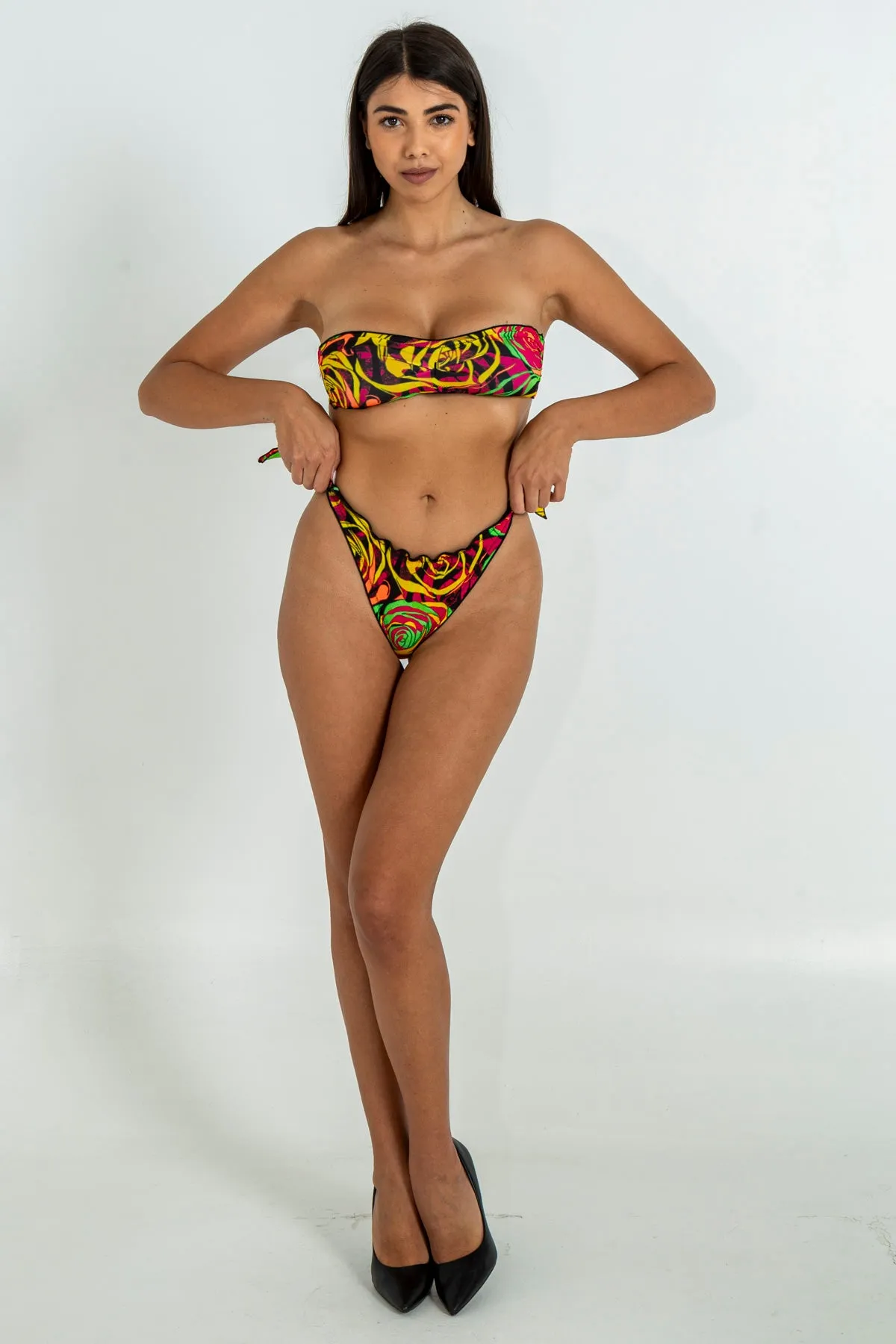 Costume bikini fascia e slip nodi brasiliano