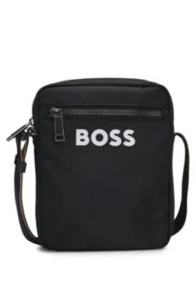 Crossbody bag with contrast logo and signature-stripe strap