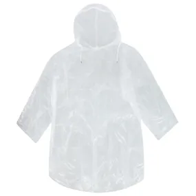 CTM Adult Clear Rain Poncho with Drawstring Hood