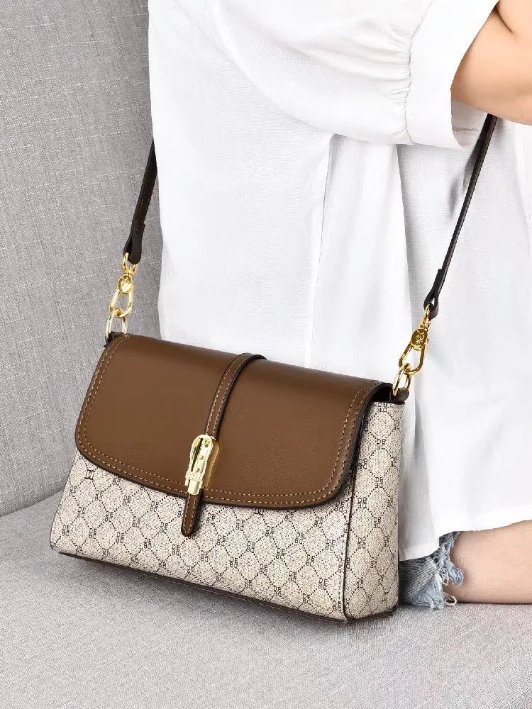 Cute White Minimalist Geometric Pattern Monogram Rhombus Luxury Vegan Leather PVC Crossbody Bag for Women, Shoulder Bag, Messeng