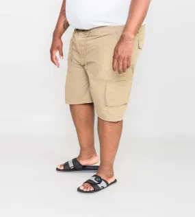 D555 Big Mens Sand Cargo Short With Shaped Leg Pockets (NICK SAND)