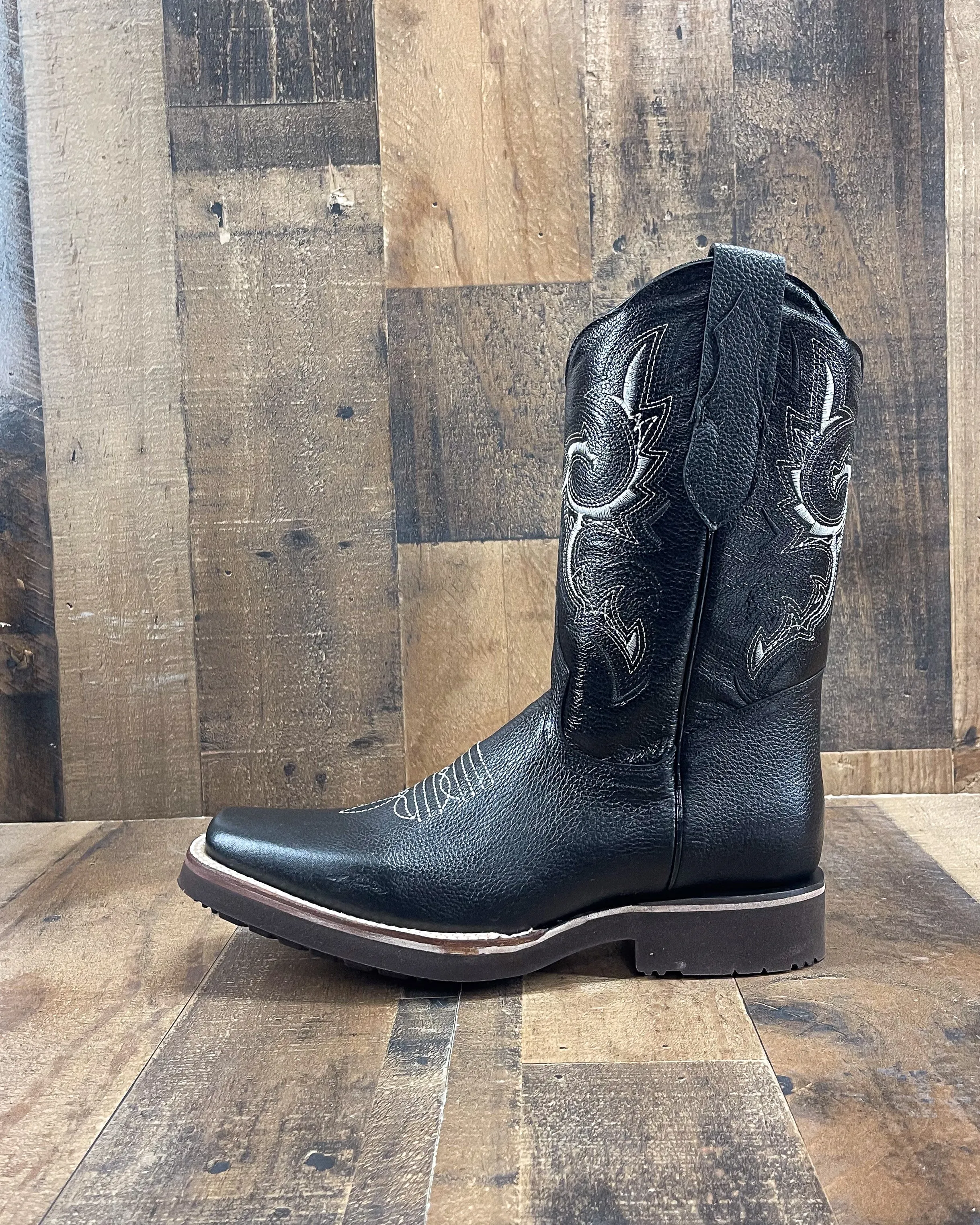 DARTANIAN BLACK| MEN SQUARE TOE COWBOY BOOTS