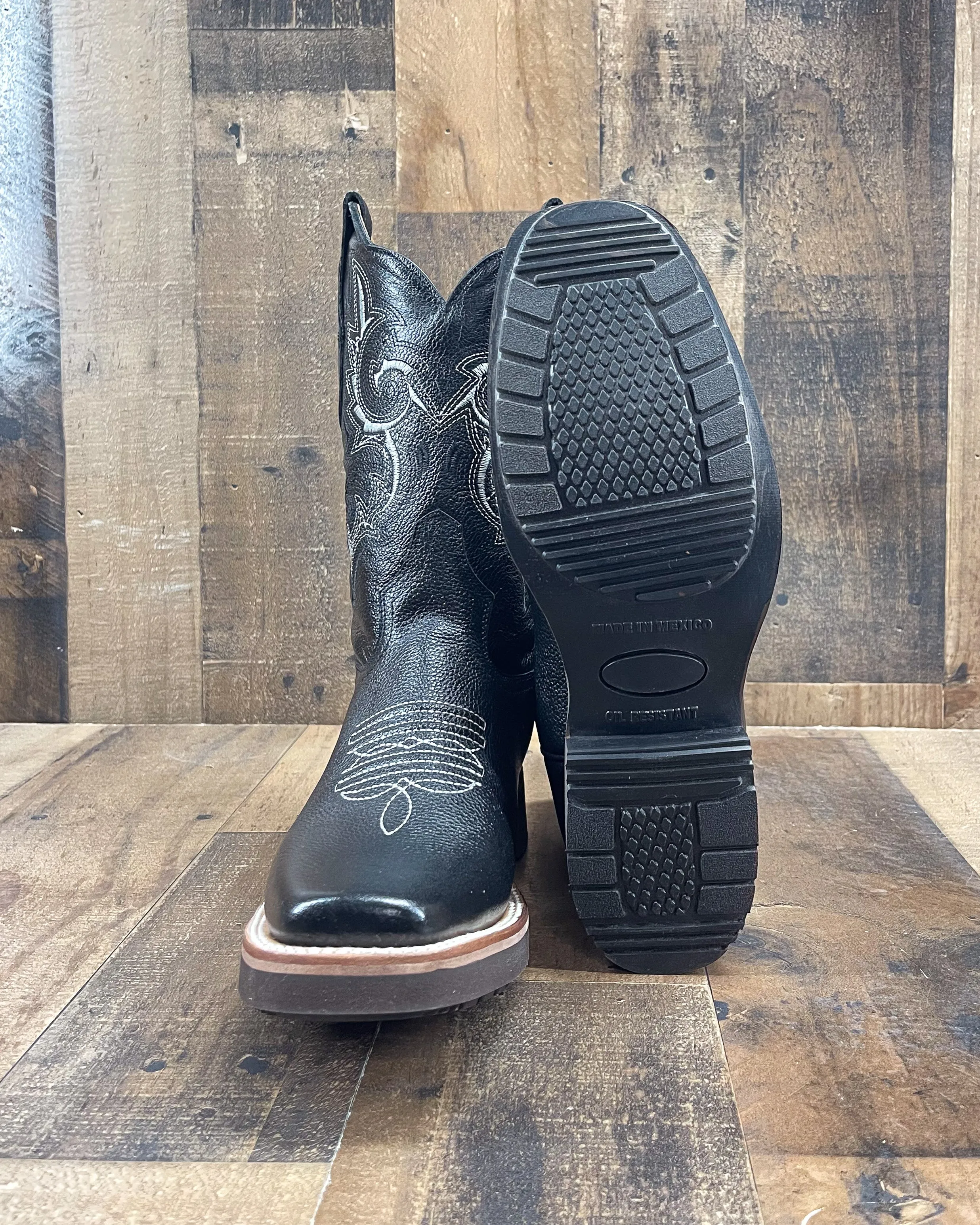 DARTANIAN BLACK| MEN SQUARE TOE COWBOY BOOTS