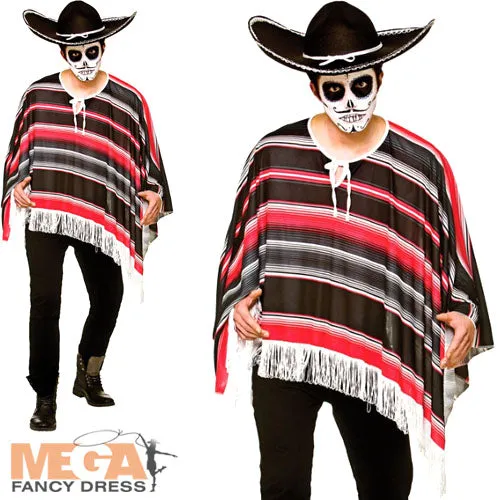 Day of the Dead Bandit Poncho Mens Costume