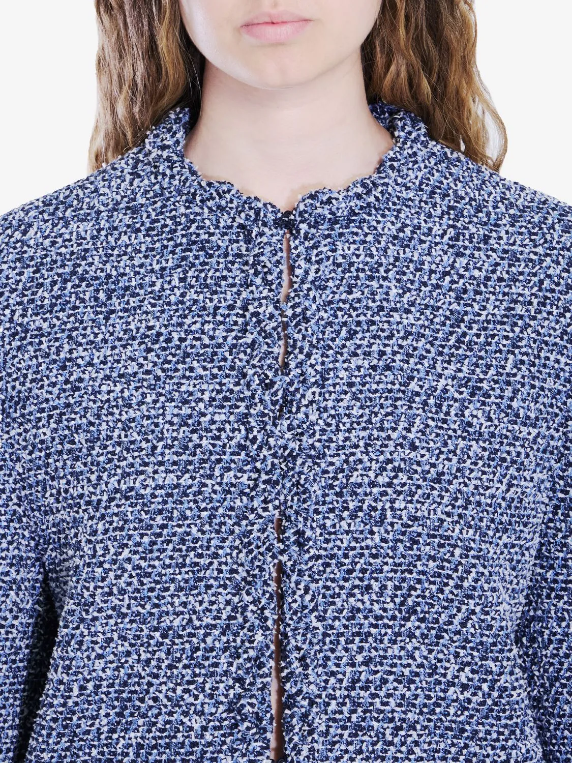 DENIM TEXTURED TWEED JACKET