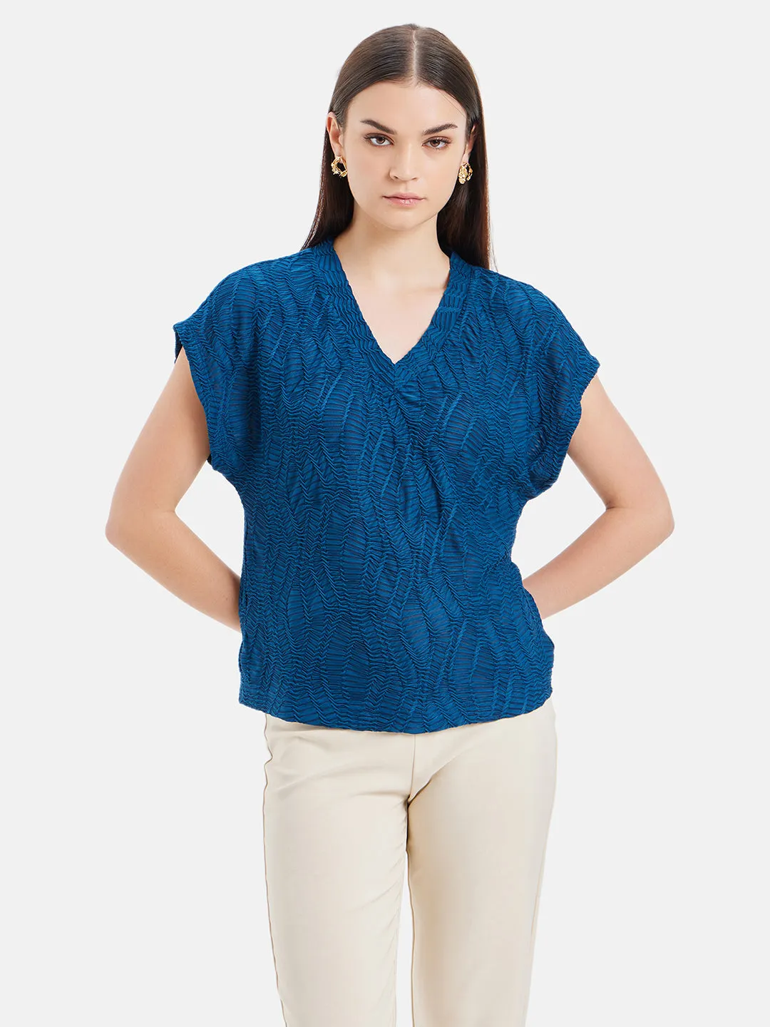 Dorothy Half Sleeves Textured Top