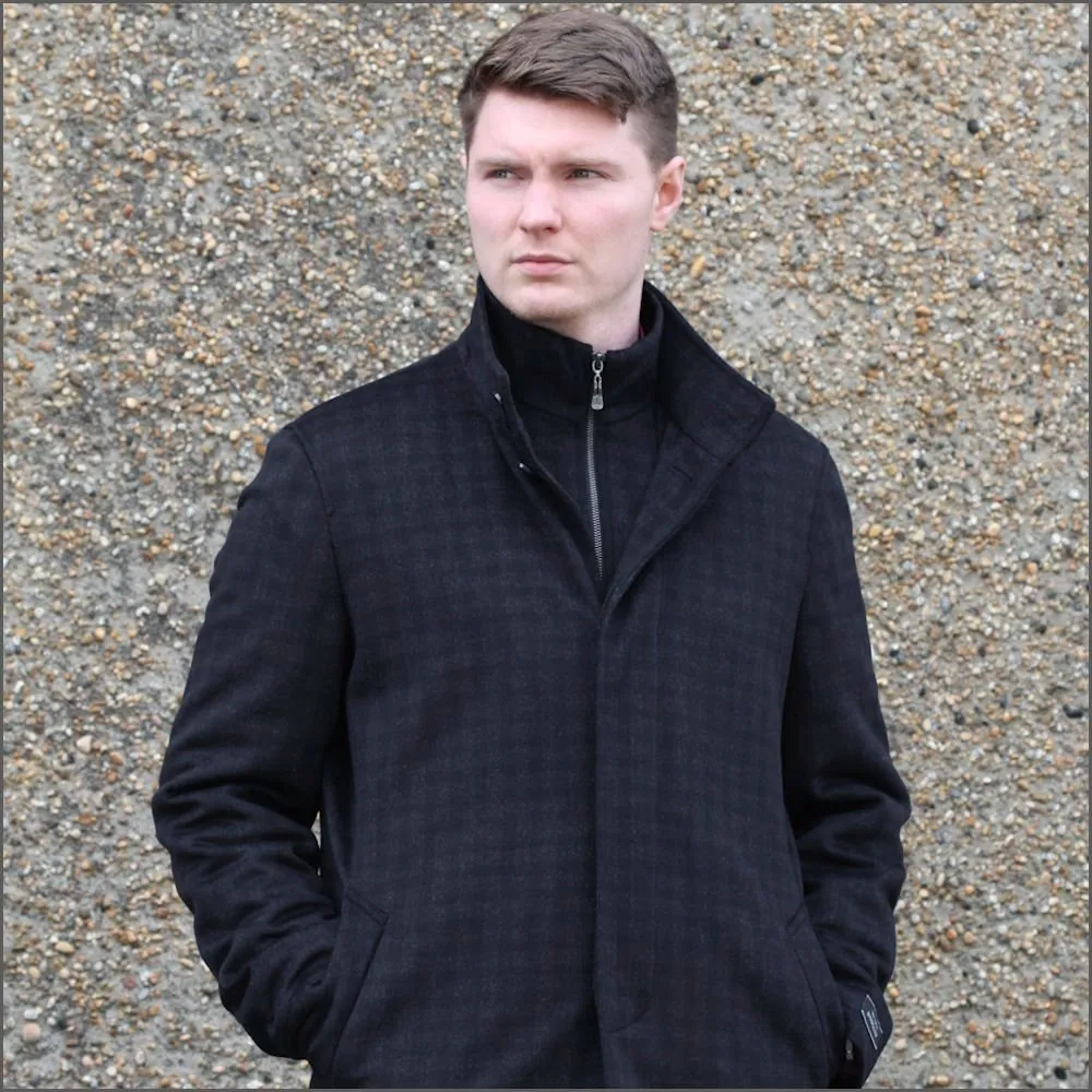 Douglas Harlow Navy Wool Car Coat