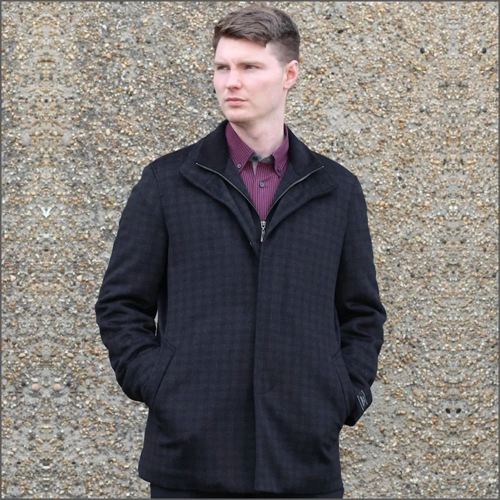 Douglas Harlow Navy Wool Car Coat