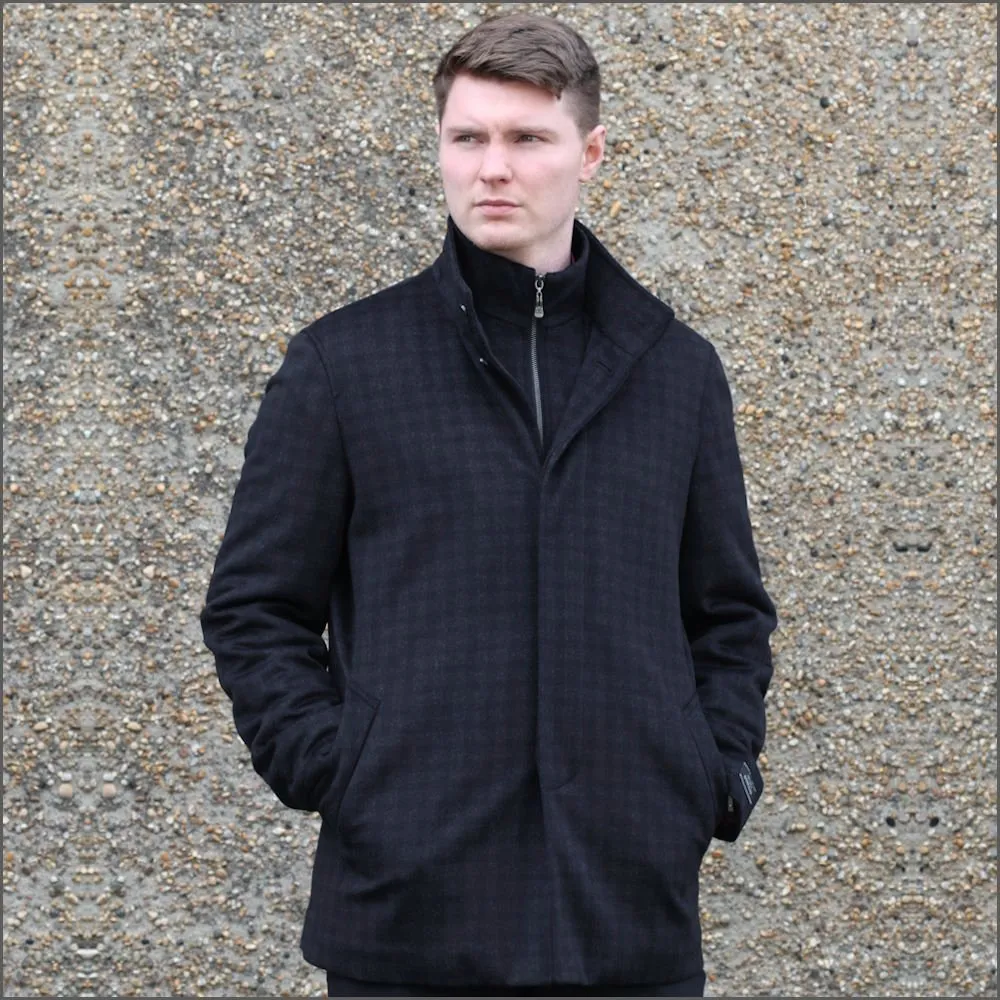 Douglas Harlow Navy Wool Car Coat