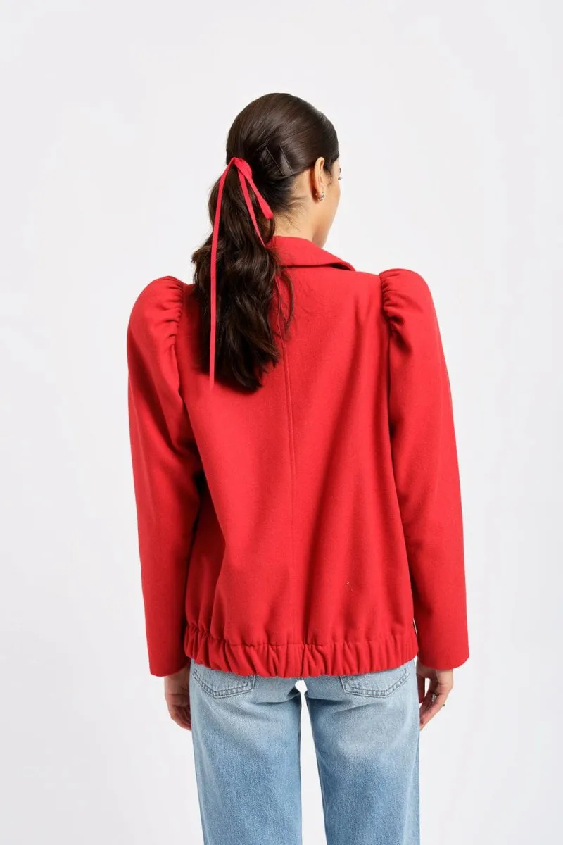 Eliza Faulkner Valentine Moto Coat - Red (Online Exclusive)