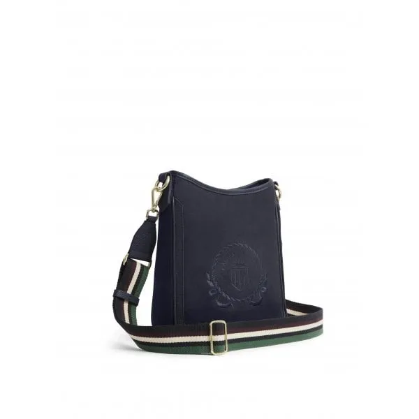 Fairfax & Favor Womens Richmond Messenger Bag in Navy Suede