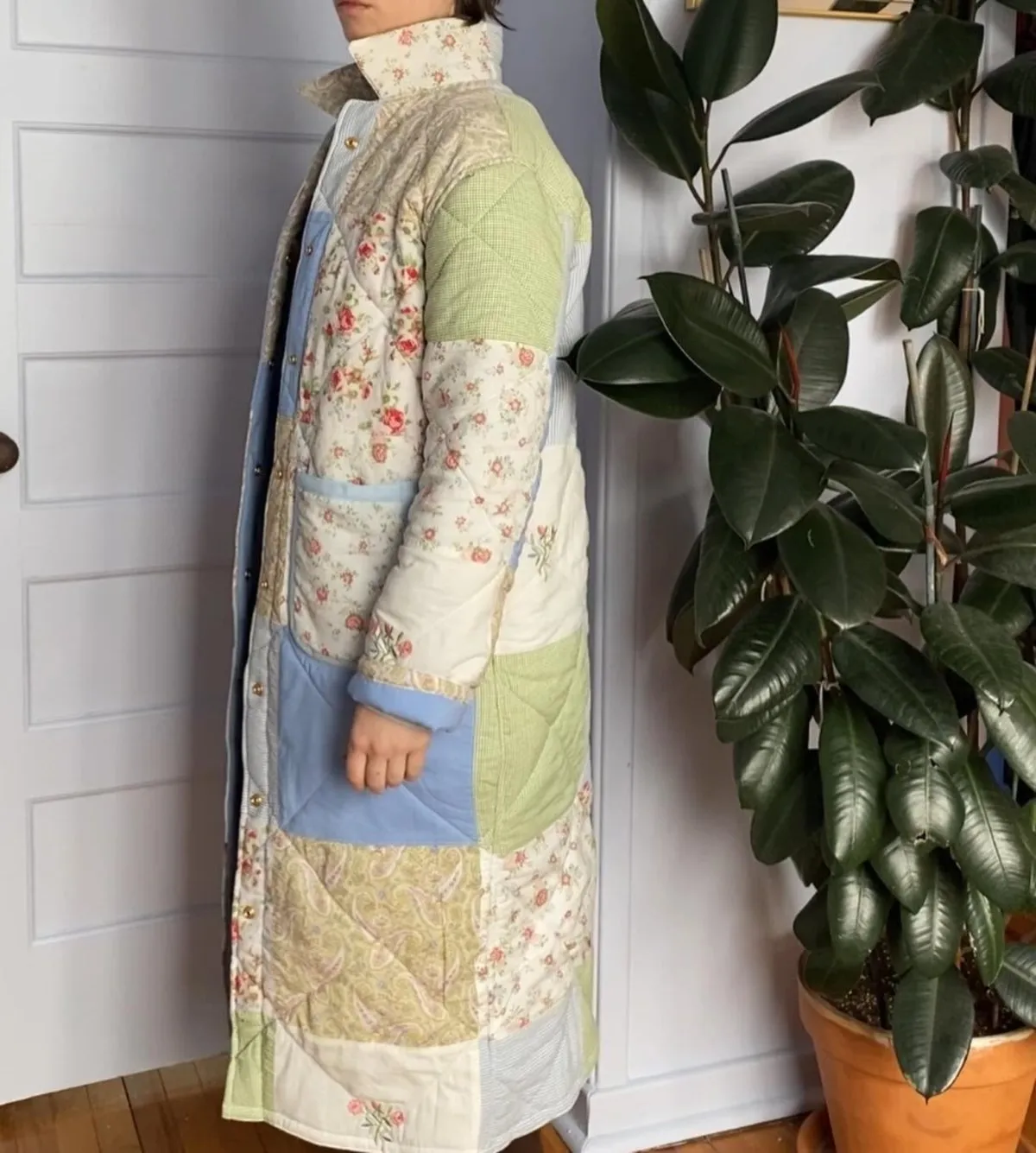 Floral Duster Quilt Coat - Pastel Patchwork