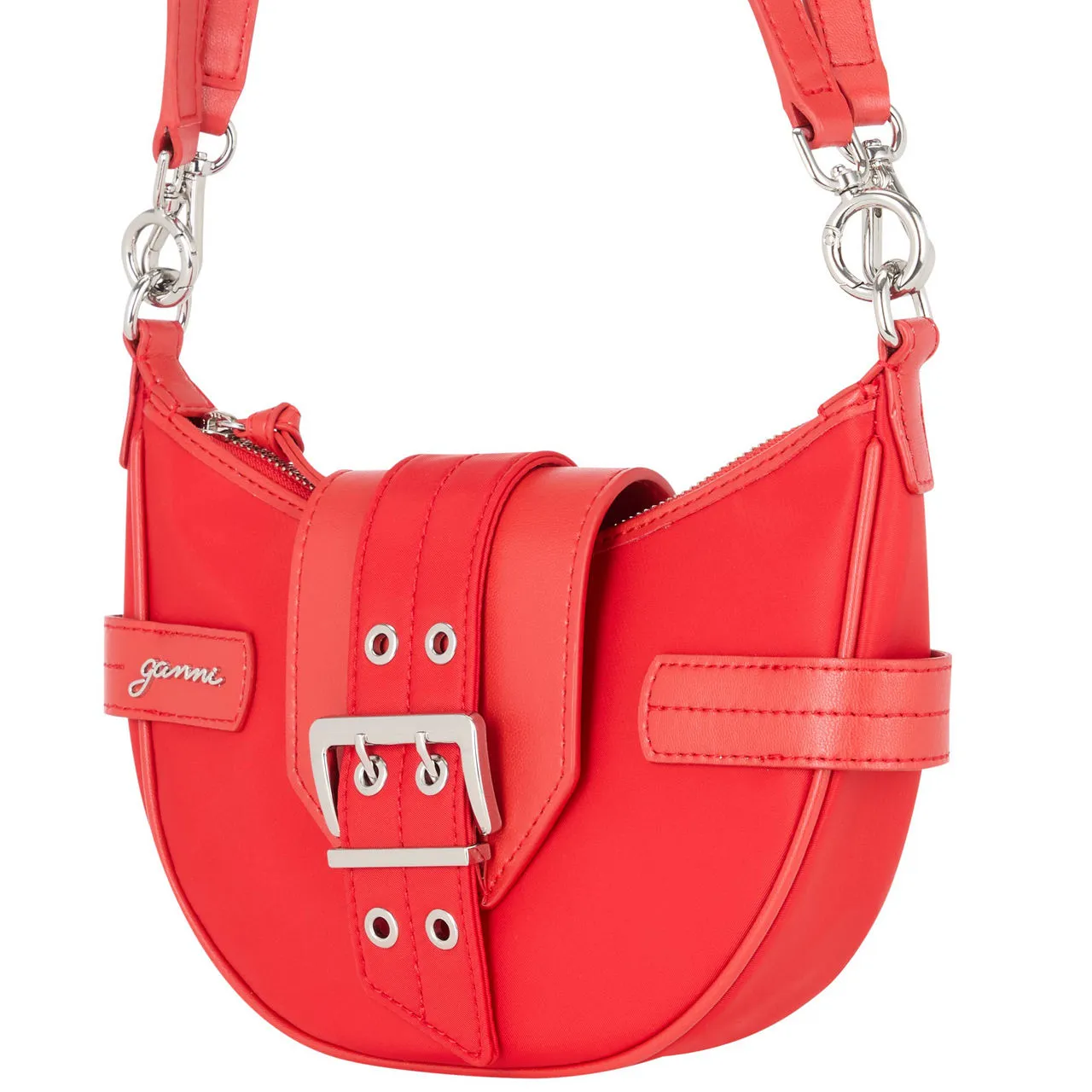 GANNI The Sustainable Edit Bucky Small Crossbody Bag - Racing Red