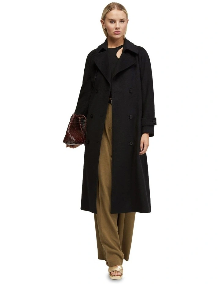 Gemma Wool Rich Coat in Black