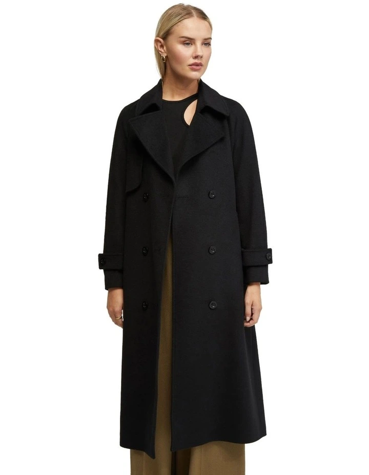 Gemma Wool Rich Coat in Black