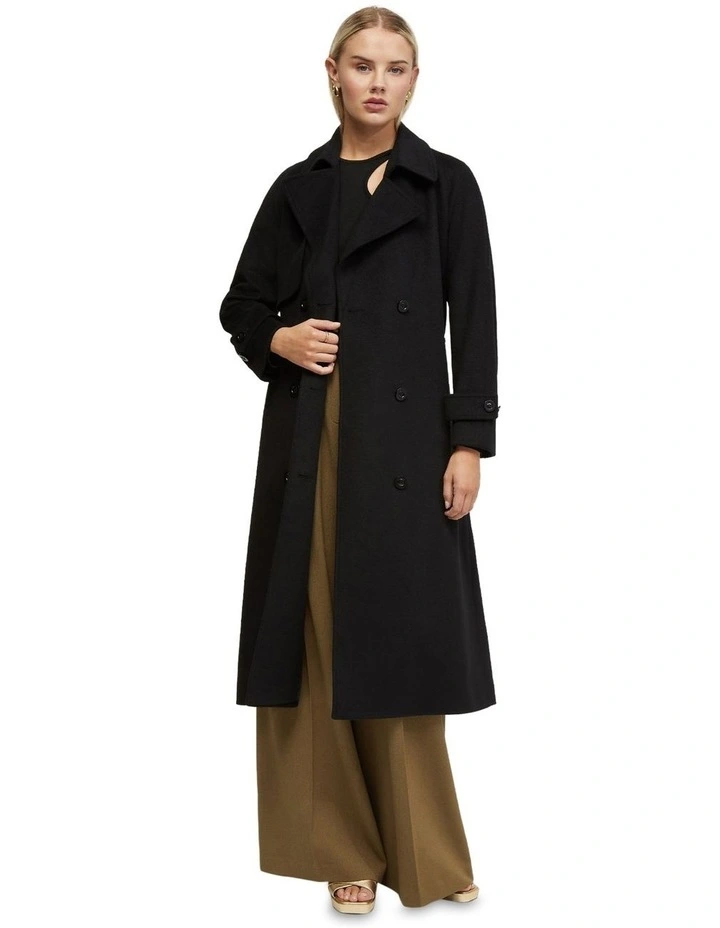 Gemma Wool Rich Coat in Black